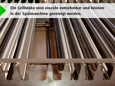 Stäbe sind einzeln entnehmbar und somit auch spülmaschinenfest